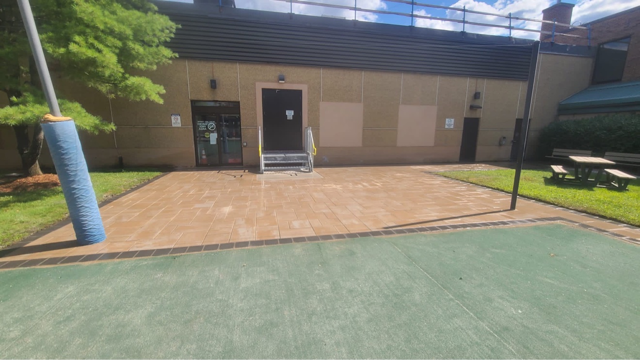 Interlocking brick paver patio installed by Manulock Construction